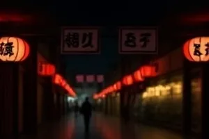 《雨停之后》雨后的街道逆光，积水映出整条街